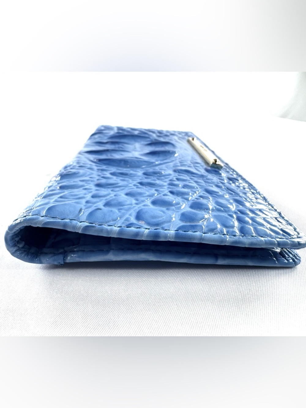Brahmin Ady Wallet Royal Blue Melbourne Croc Embossed Leather - Picture 7 of 8
